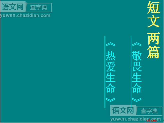 敬畏生命,热爱生命